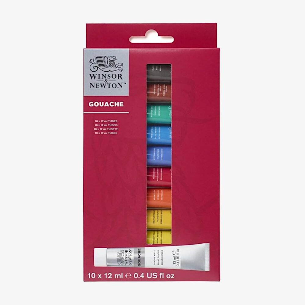 WINSOR & NEWTON Gouache Paint Set, 12ml, 10pk - Picture 2 of 2